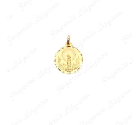 MEDALLA ORO 18 KTS VIRGEN DEL PILAR  18MM