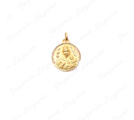 MEDALLA ORO 18 KTS ESCAPULARIO 22 MM