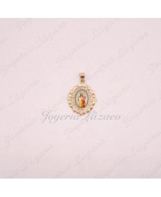 ORO 18 KTS MEDALLA CRISTO ESMALTE