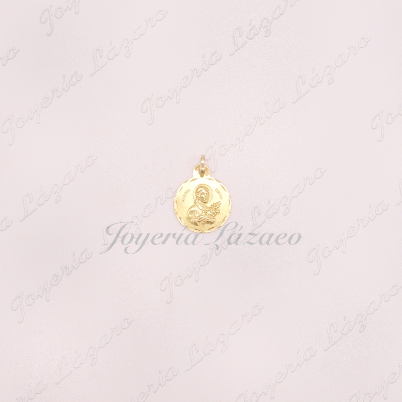 MEDALLA 18KTS SANTA GEMA