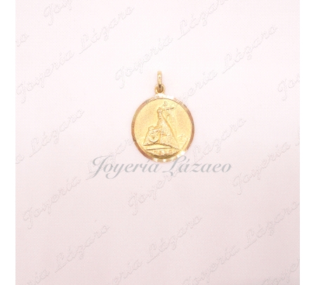 MEDALLA 18KTS VIRGEN DE LAS ANGUSTIAS 22MM