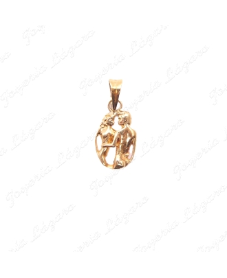 MEDALLA 18KTS  PAREJA SILUETA EN OVALO