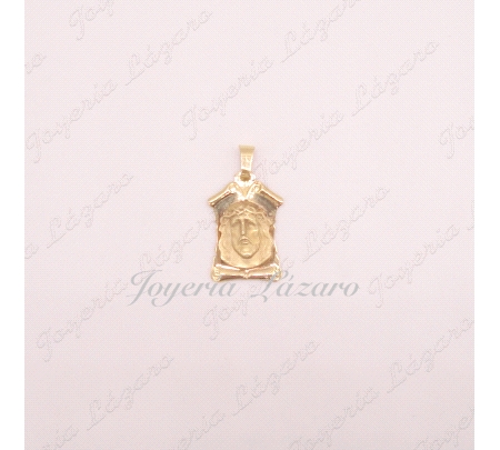 MEDALLA 18KTS PERGAMINO + ROSTRO CRISTO