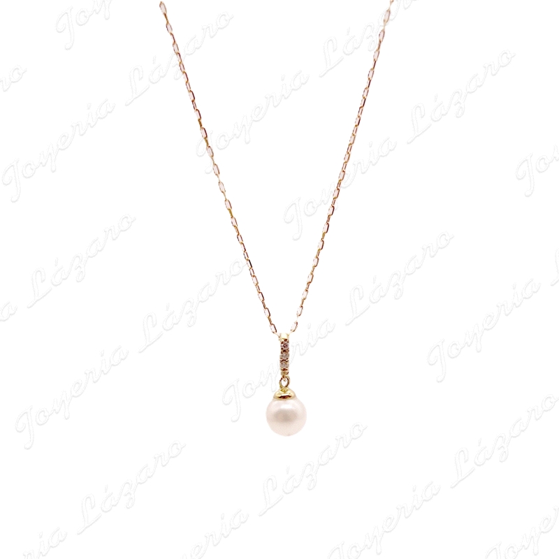 GARGANTILLA ORO 18 KTS LIGERA +ASA MICROCIRCOCON PERLITA ESFERA