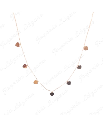 GARGANTILLA ORO 18 KTS CORAZONES CHAPA