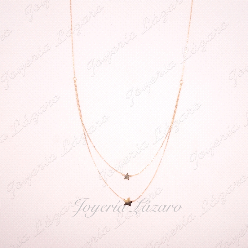 ORO 18 KTS GARGANTILLA DOBLE ESTRELLAS