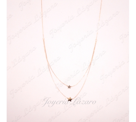 ORO 18 KTS GARGANTILLA DOBLE ESTRELLAS