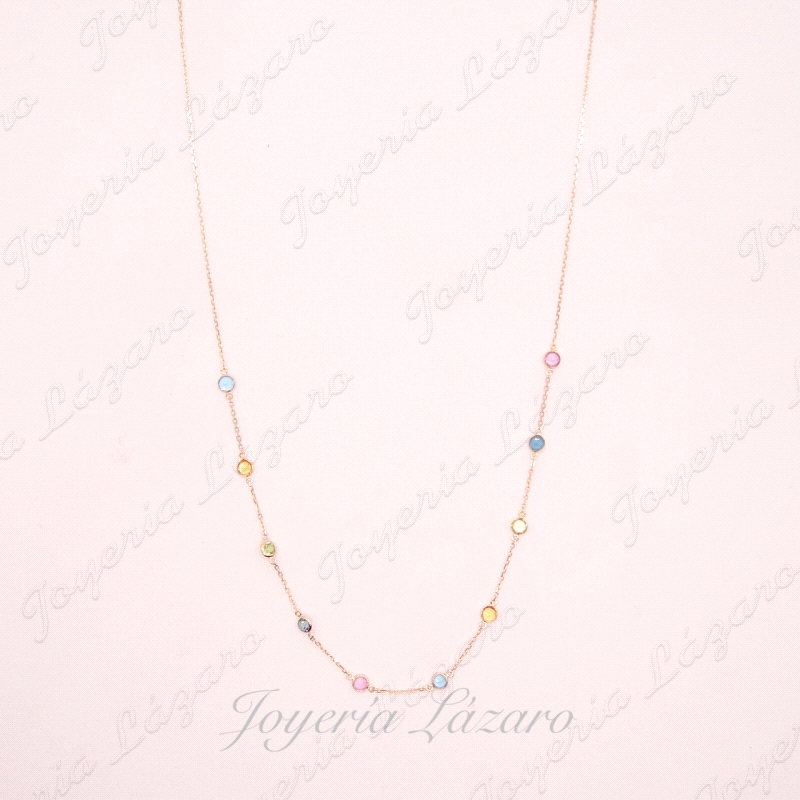 ORO 18 KTS GARGANTILLA  MULTI COLOR