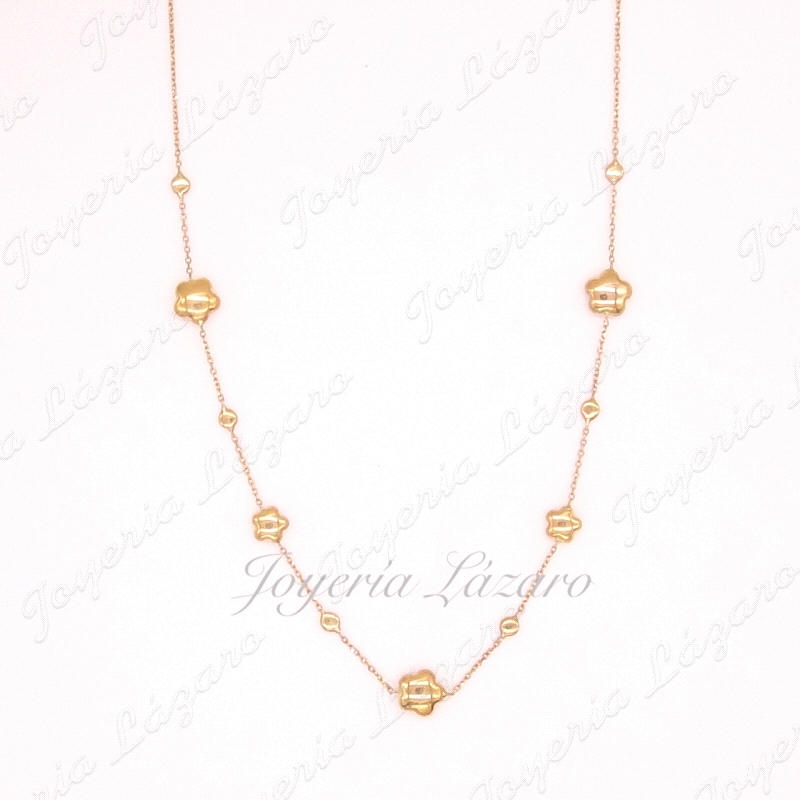 ORO 18 KTS GARGANTILLA MOTIVOS FLORES