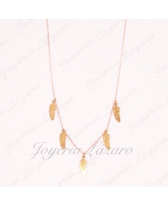 ORO 18 KTS GARGANTILLA 5 PLUMAS