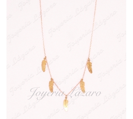 ORO 18 KTS GARGANTILLA 5 PLUMAS