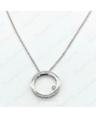 GARGANTILLA. 18KTBL ARO KARMA DIAMANTES BRILLANTE 0.015 CIRCULO