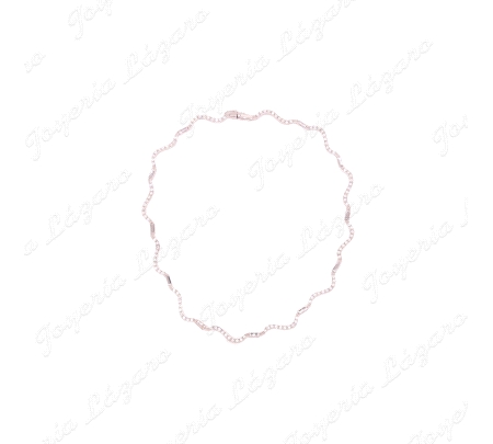 GARGANTILLA 18KTS BL. SMIRIGIDA TRAMOS CIRCOS CARRIL