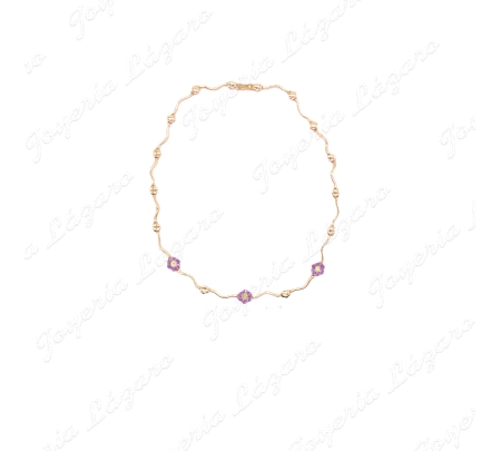 GARGANTILLA 18KTS AMATISTAS FLORES AMATISTAS