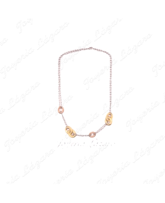 GARGANTILLA 18KTS TRICOLOR OVALOS