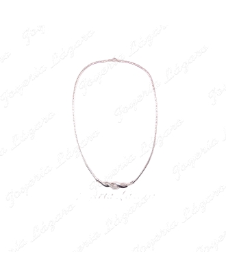 GARGANTILLA 18KTS BL. RASPA SEMIRIGIDA CIRCO. CRUZADO