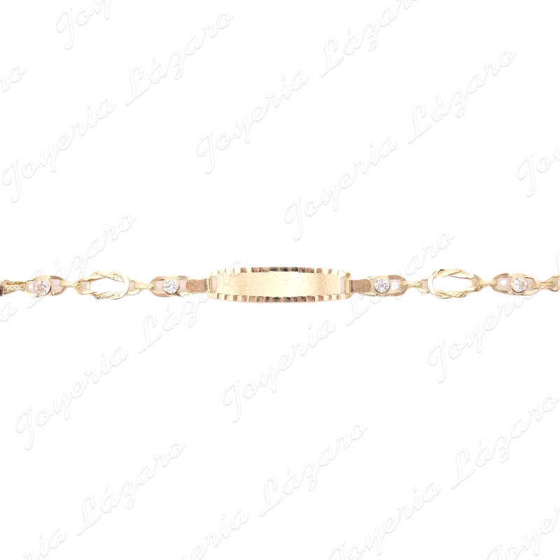 ESCLAVA ORO 18 KTS COMUNION  CADENA LAZO MARINERO+CIRCONOTA