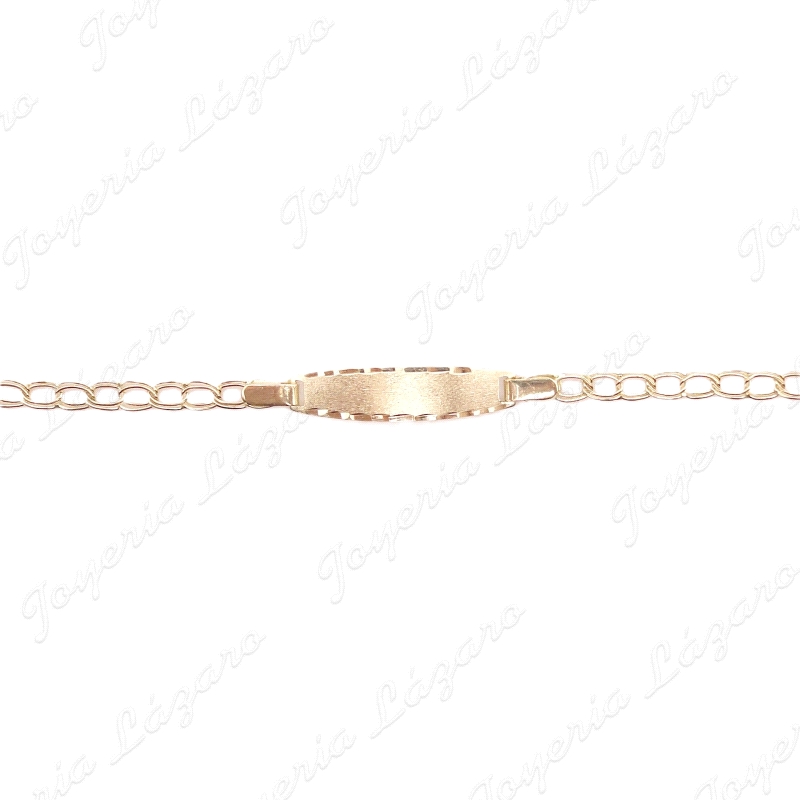 ESCLAVA BEBE ORO 18 KTS  HUNGARINA PLACA MATE 11CM