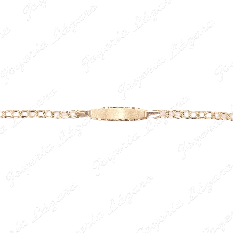 ESCLAVA BEBE ORO 18 KTS HUNGARINA PLACA MATE 12.5CM