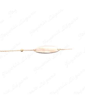 ESCLAVA BEBE ORO 18 KTS 2 POSTURAS PLACA OVAL+1BOLI TA ESLB. FORZADO F