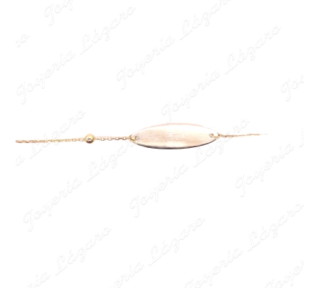 ESCLAVA BEBE ORO 18 KTS 2 POSTURAS PLACA OVAL+1BOLI TA ESLB. FORZADO F