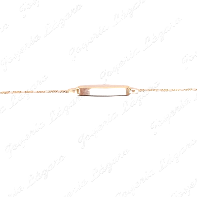 ESCLAVA BEBE ORO 18 KTS 2 POSTURAS 3X1 1MM PLACA RECT. BRILLO