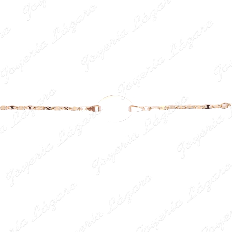 ESCLAVA BEBE ORO 18 KTS 2 POSTURAS PLACA OVAL ESLB.BARCO FANTASIA HUEC