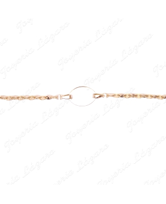 ESCLAVA BEBE ORO 18 KTS PLACA OVALADA ESLAB. BARCO FANTASIA