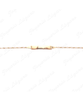 ESCLAVA BEBE ORO 18 KTS PLACA RECT. BRILLO 1X1 1MM