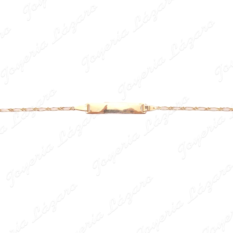 ESCLAVA BEBE ORO 18 KTS PLACA RECT. BRILLO 1X1 1MM