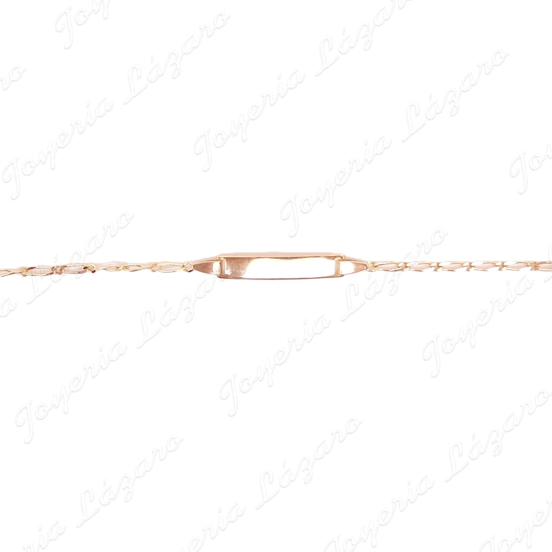 ESCLAVA BEBE ORO 18 KTS 2ª POSTURA 1X1 PLACA RECT. BRILLO