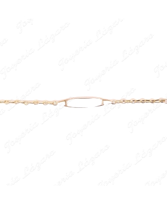 ESCLAVA BEBE ORO 18 KTS 2ª POSTURA PLACA BRILLO ESLAB. CALABROTE+OVAL