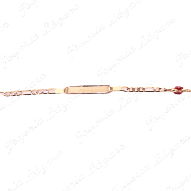 ESCLAVA BEBE ORO 18 KTS BICOLOR CON MARIQUITA