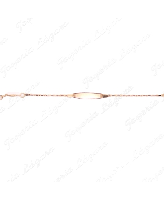 ESCLAVA BEBE ORO 18 KTS BICOLOR CADENA PLANA