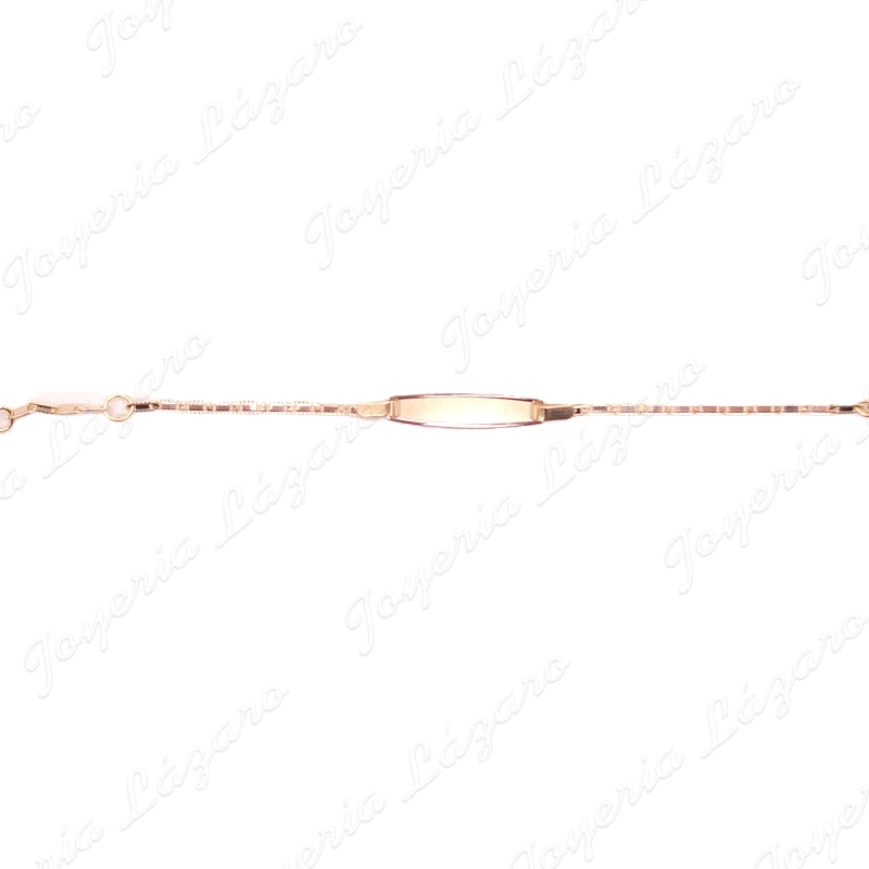 ESCLAVA BEBE ORO 18 KTS BICOLOR CADENA PLANA