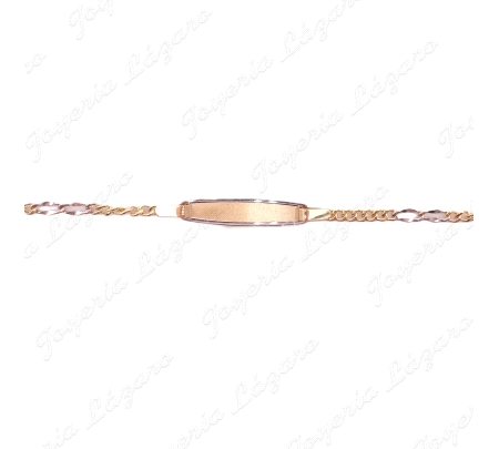 ESCLAVA BEBE ORO 18 KTS BICOLOR 2 POSTURAS