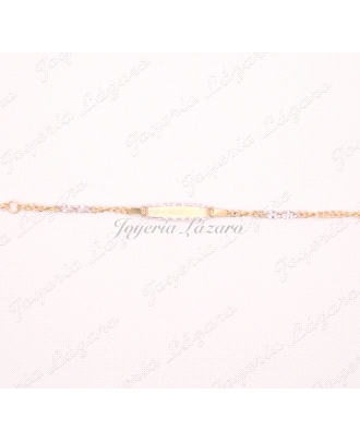 ORO 18 KTS ESCLAVA BEBE BICOLOR 2 POSTURAS