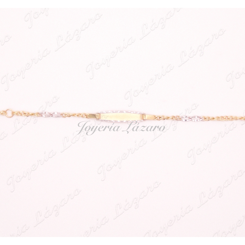 ORO 18 KTS ESCLAVA BEBE BICOLOR 2 POSTURAS