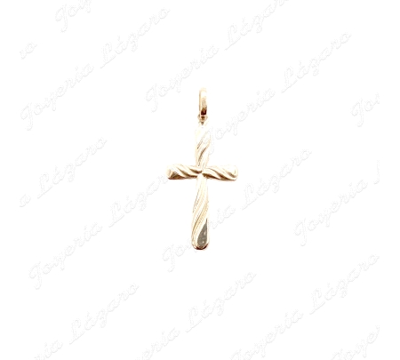 CRUZ ORO 18 KTS TABLA RIZADA 14X28MM