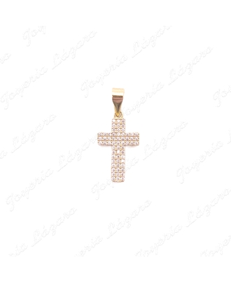 CRUZ ORO 18 KTS CIRCONITAS PAVÉ 18X10