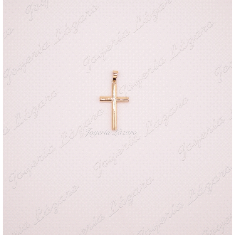 ORO 18 KTS CRUZ TUBO LISA