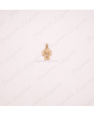 CRUZ 18KTS CRISTO CIRCONITAS
