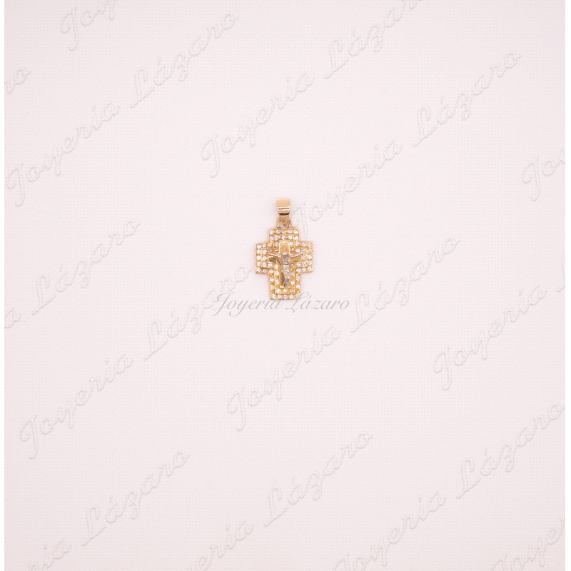 CRUZ 18KTS CRISTO CIRCONITAS