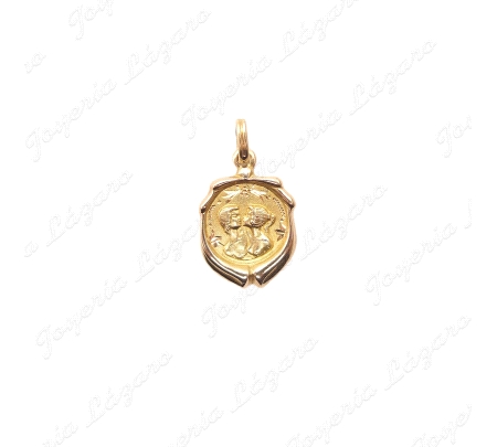 COLGANTE ORO18KT PAREJA AMOR en marco