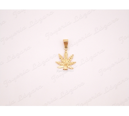 CPOLGANTE 18KT, HOJA MARIHUANA