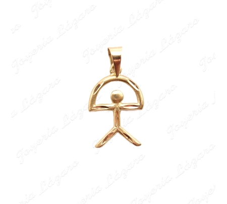 COLGANTE ORO 18 KTS  1/2 CAÑA TALLADO 11X15MM