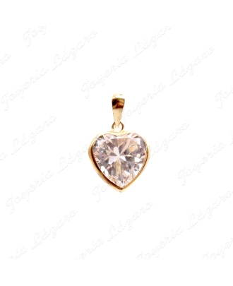 COLGANTE ORO 18 KTS CIRCONITA CORAZON 10X10MM