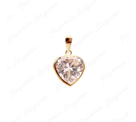 COLGANTE ORO 18 KTS CIRCONITA CORAZON 10X10MM