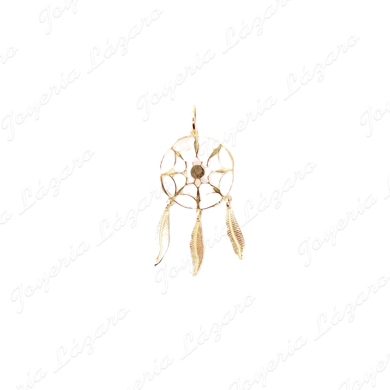 COLGANTE ORO 18 KTS ATRAPASUEÑOS CALADO 3 PLUMAS