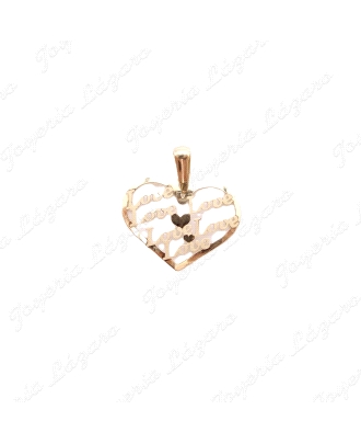 COLGANTE ORO 18 KTS CORAZON LOVE CALADO 15X20MM